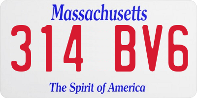 MA license plate 314BV6