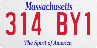 MA license plate 314BY1