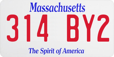MA license plate 314BY2