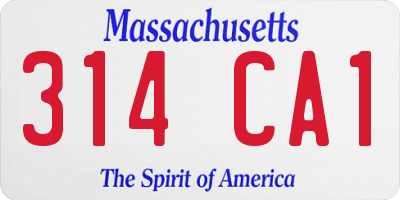 MA license plate 314CA1