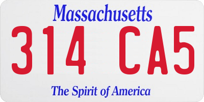 MA license plate 314CA5