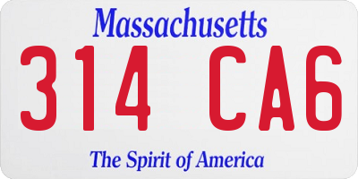 MA license plate 314CA6
