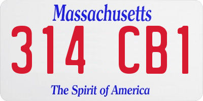 MA license plate 314CB1