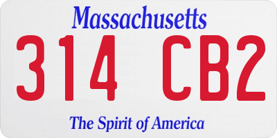 MA license plate 314CB2
