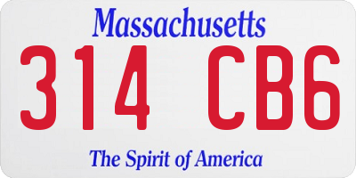 MA license plate 314CB6