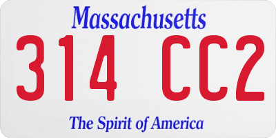 MA license plate 314CC2