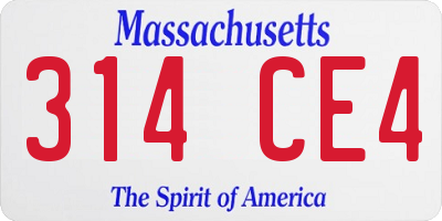 MA license plate 314CE4