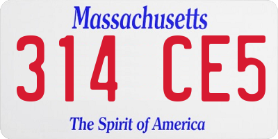 MA license plate 314CE5