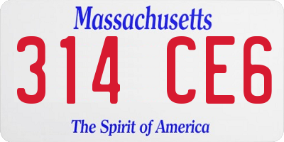 MA license plate 314CE6