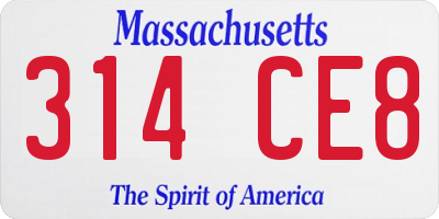 MA license plate 314CE8