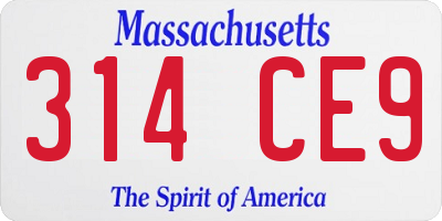 MA license plate 314CE9