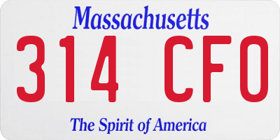 MA license plate 314CF0