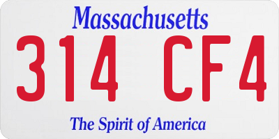 MA license plate 314CF4