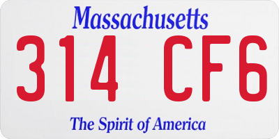 MA license plate 314CF6