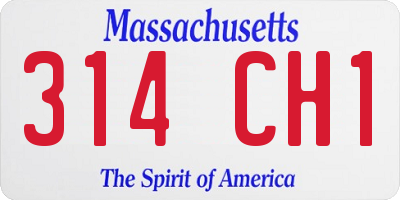 MA license plate 314CH1