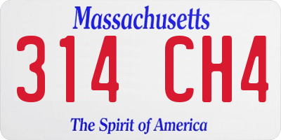 MA license plate 314CH4