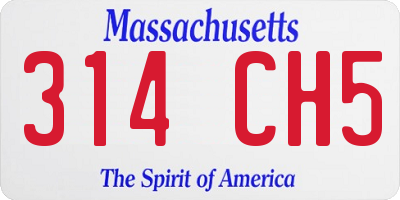 MA license plate 314CH5