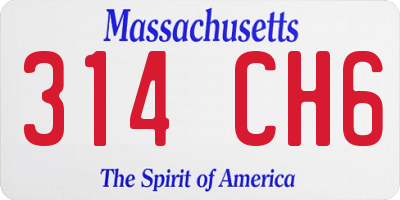 MA license plate 314CH6