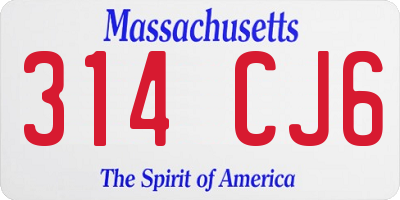 MA license plate 314CJ6