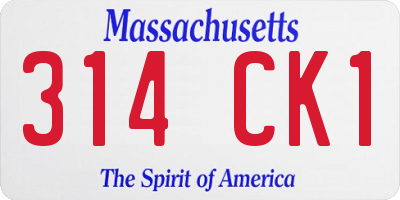 MA license plate 314CK1