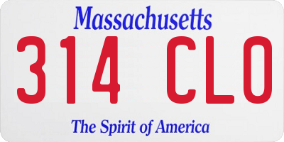 MA license plate 314CL0