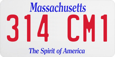 MA license plate 314CM1