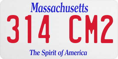 MA license plate 314CM2