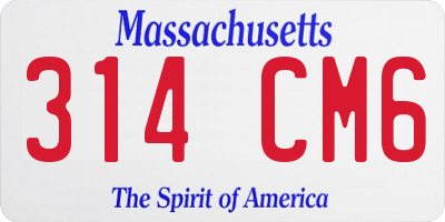 MA license plate 314CM6