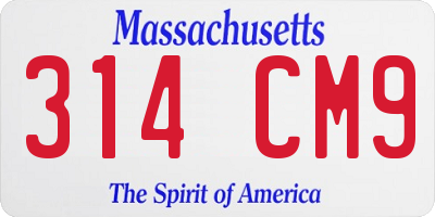 MA license plate 314CM9