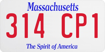 MA license plate 314CP1