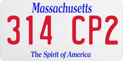 MA license plate 314CP2