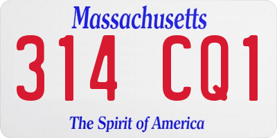 MA license plate 314CQ1