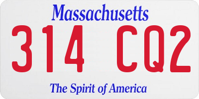 MA license plate 314CQ2
