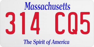 MA license plate 314CQ5