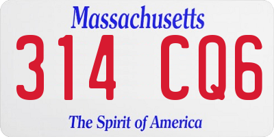 MA license plate 314CQ6