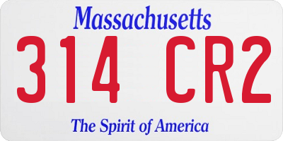 MA license plate 314CR2