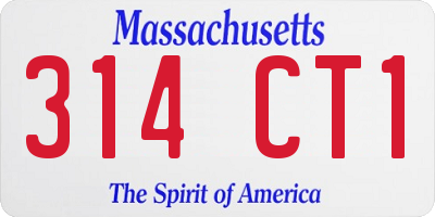 MA license plate 314CT1