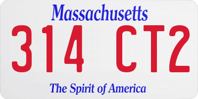 MA license plate 314CT2