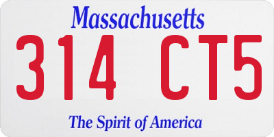 MA license plate 314CT5