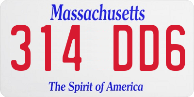 MA license plate 314DD6