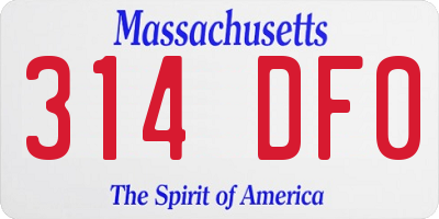 MA license plate 314DF0