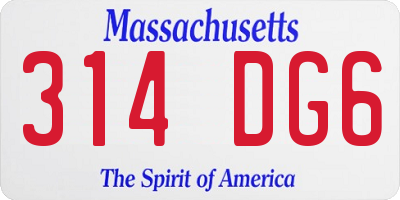 MA license plate 314DG6
