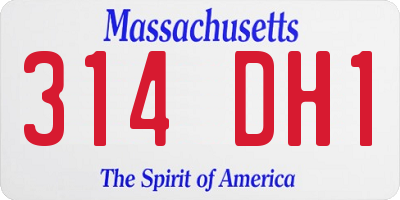 MA license plate 314DH1