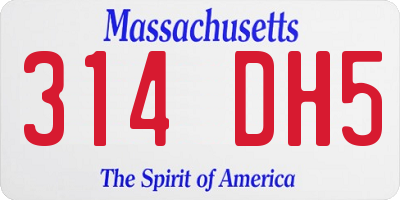 MA license plate 314DH5