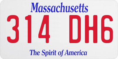 MA license plate 314DH6