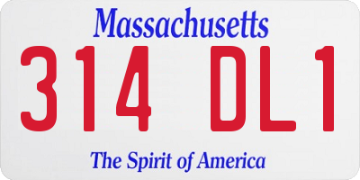 MA license plate 314DL1