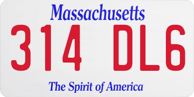 MA license plate 314DL6
