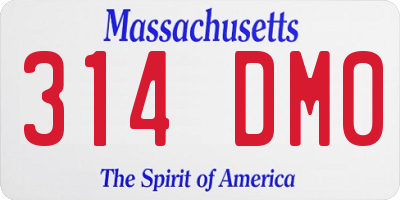 MA license plate 314DM0