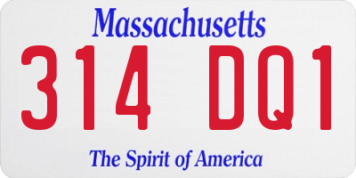 MA license plate 314DQ1