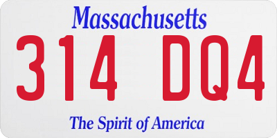 MA license plate 314DQ4